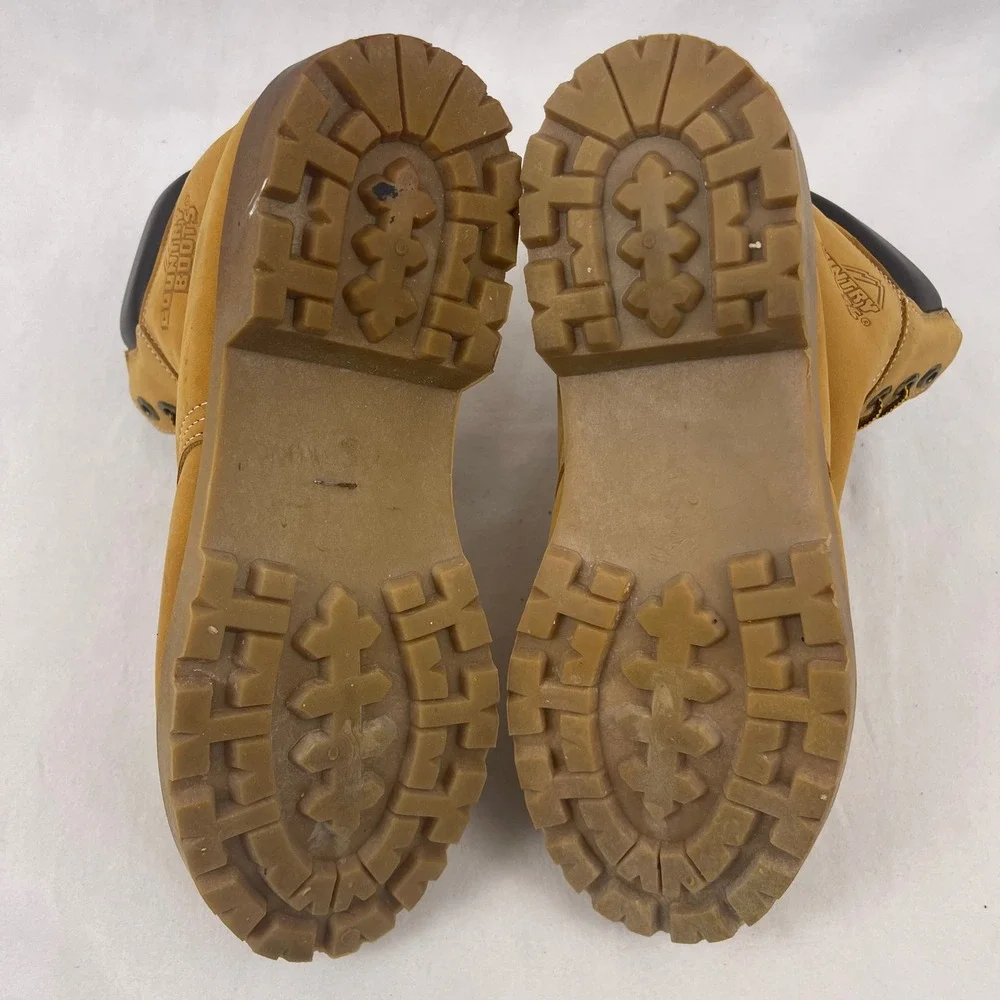 Country Boots‎ Work Boots Mens 7.5 D Wheat Leather Padded Collar Lug Sole